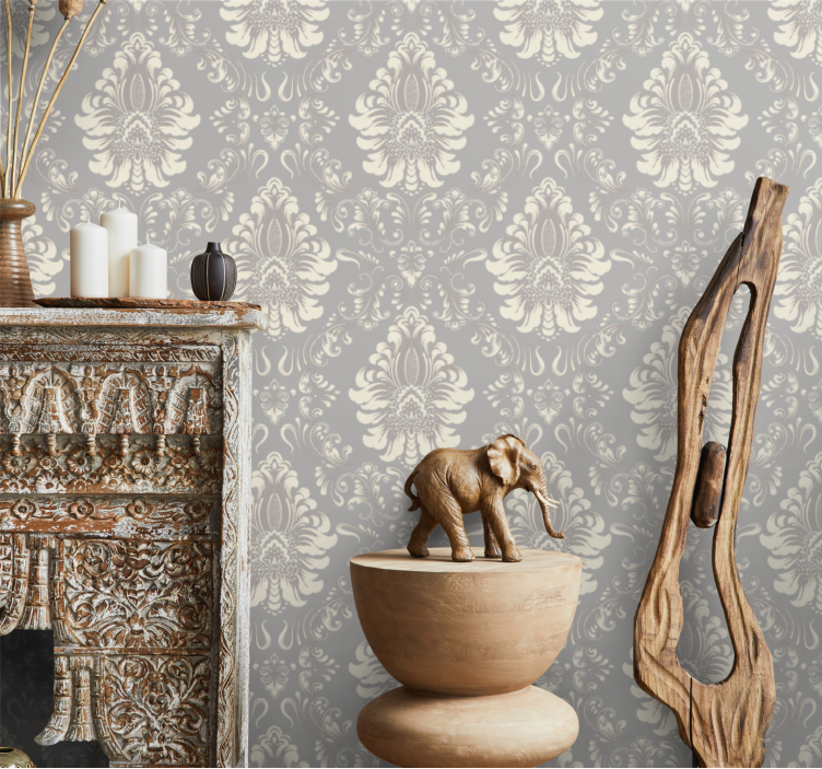 Elegant ornamental patterns entryway wallpaper - TenStickers