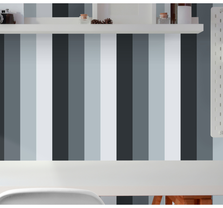 Elegant blue and gray pattern vertical line wallpaper - TenStickers