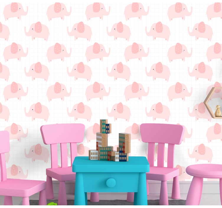 Elephant Parade Pattern elephants wallpaper - TenStickers