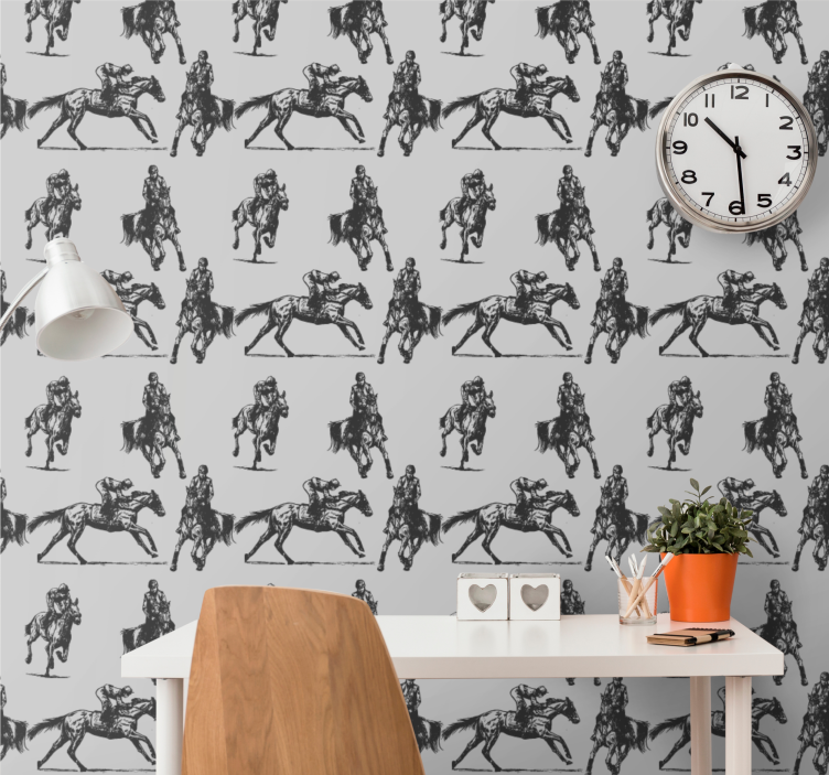 Equestrian Sketch animal wallpaper - TenStickers
