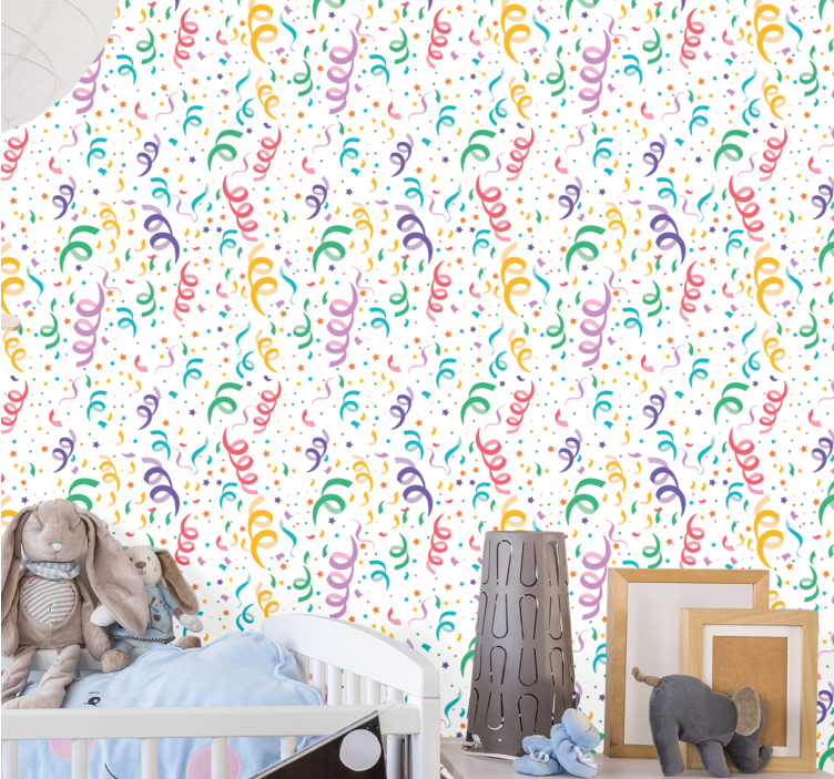 Festive Confetti Design nursery wallpaper - TenStickers