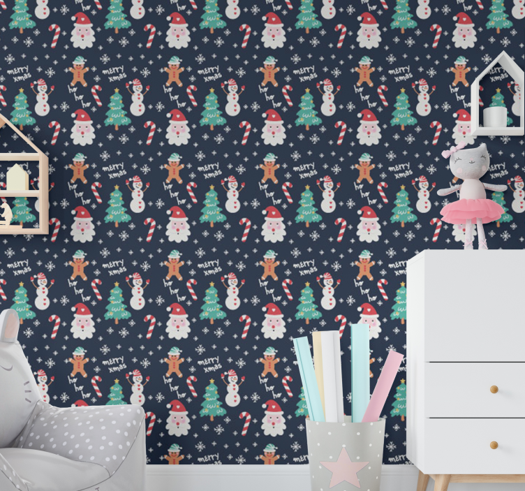 Festive Holiday Cheer christmas wallpaper - TenStickers
