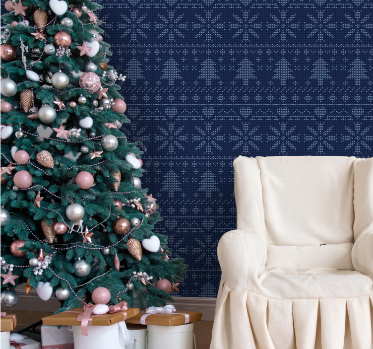 Festive Knit Pattern christmas wallpaper - TenStickers