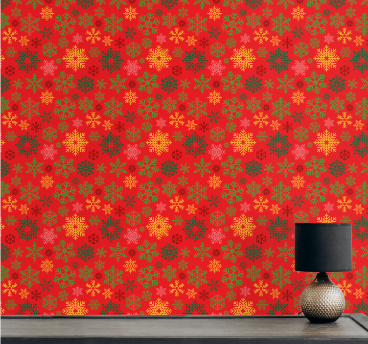 Festive Snowflakes Pattern christmas wallpaper - TenStickers
