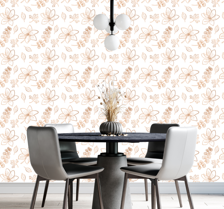 Floral Accent flower wallpaper - TenStickers