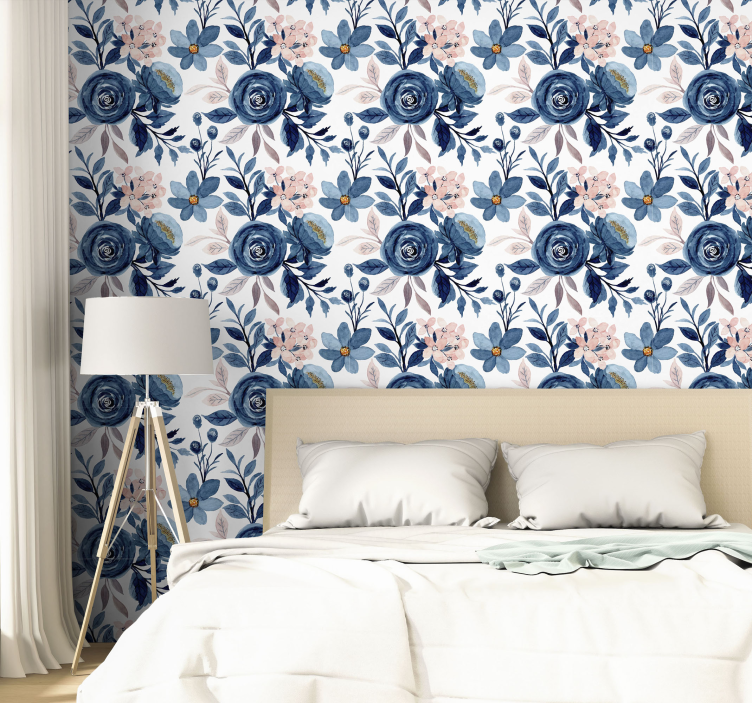 Floral Bedroom Elegance flower wallpaper - TenStickers