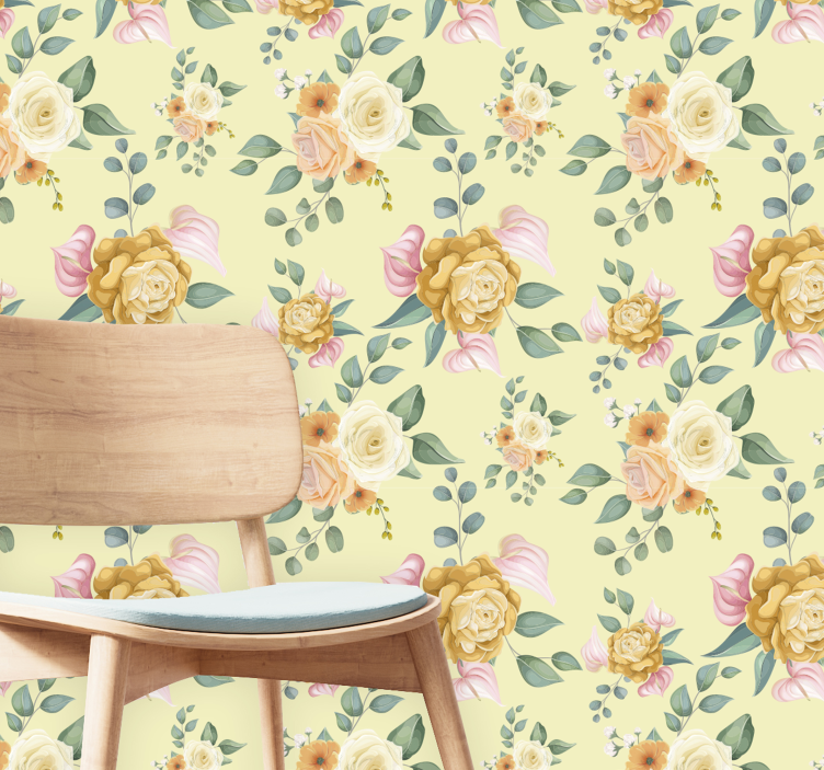 Floral Blossom Array flower wallpaper - TenStickers