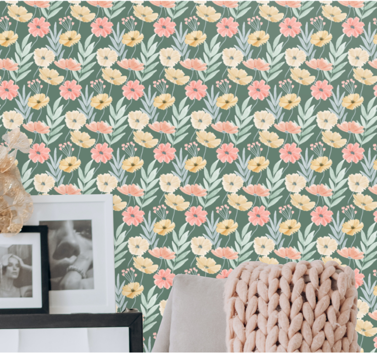 Floral Blossom Print flower wallpaper - TenStickers