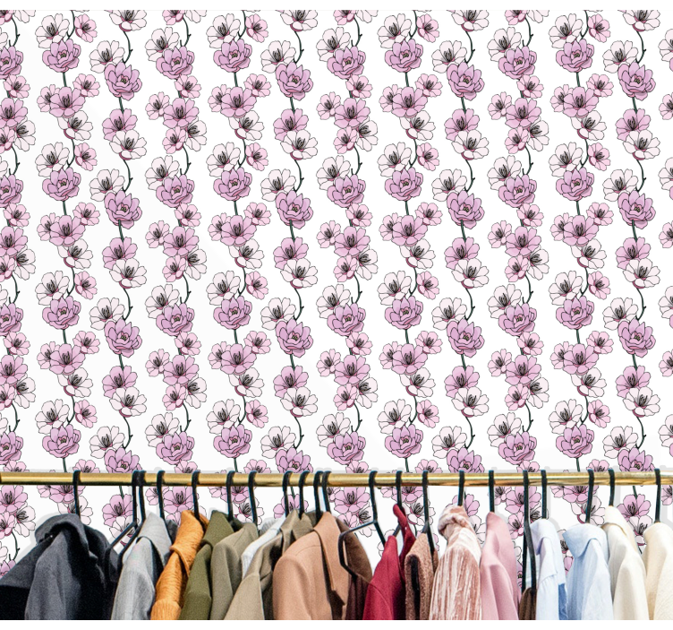 Floral Blossoms flower wallpaper - TenStickers