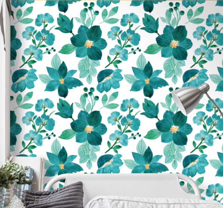 Floral Botanical Bloom flower wallpaper - TenStickers