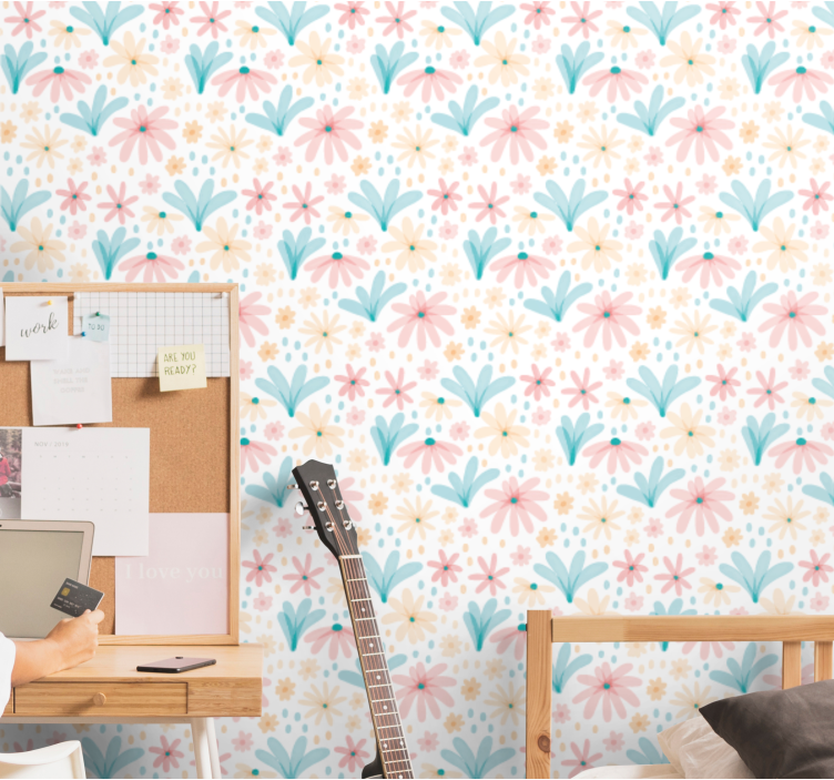 Floral Garden Vibes flower wallpaper - TenStickers
