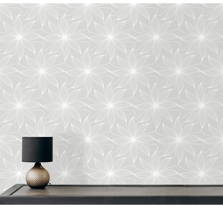Floral Geometrics gray wallpaper - TenStickers