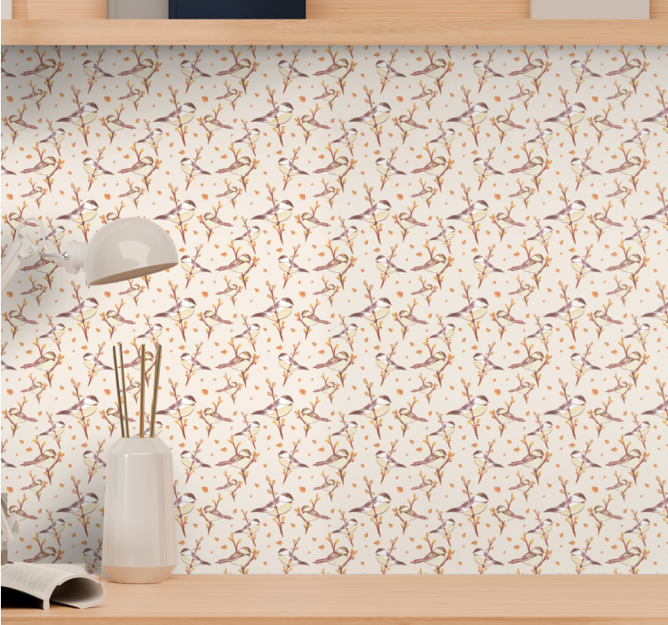 Floral Grace Motif flower wallpaper - TenStickers