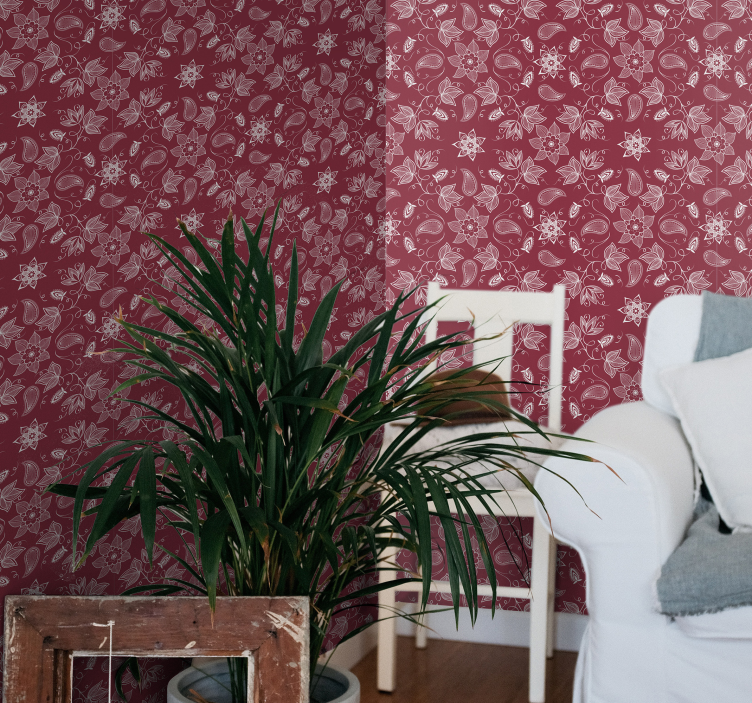 Paisley floral design flower wallpaper - TenStickers