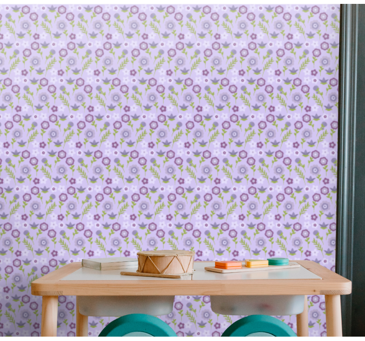 Floral Motif Pattern flower wallpaper - TenStickers