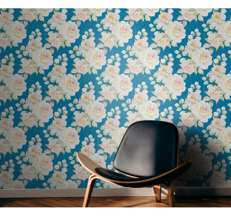 Floral ornament wallpaper elegant floral roses - TenStickers