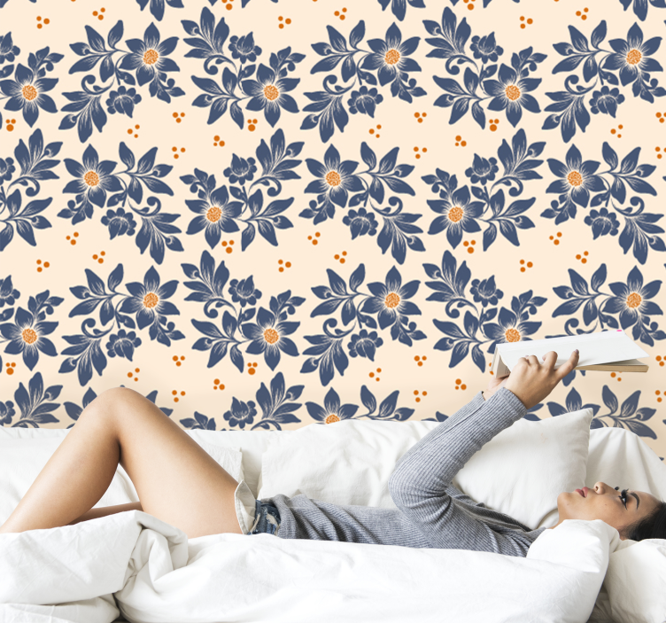 Floral Pattern Elegance flower wallpaper - TenStickers