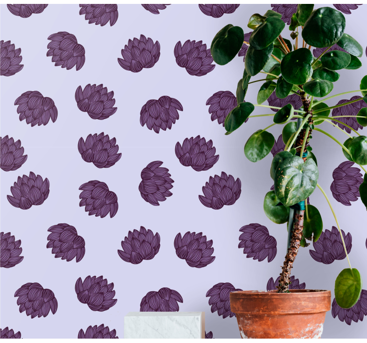 Floral Pattern Simplicity flower wallpaper - TenStickers