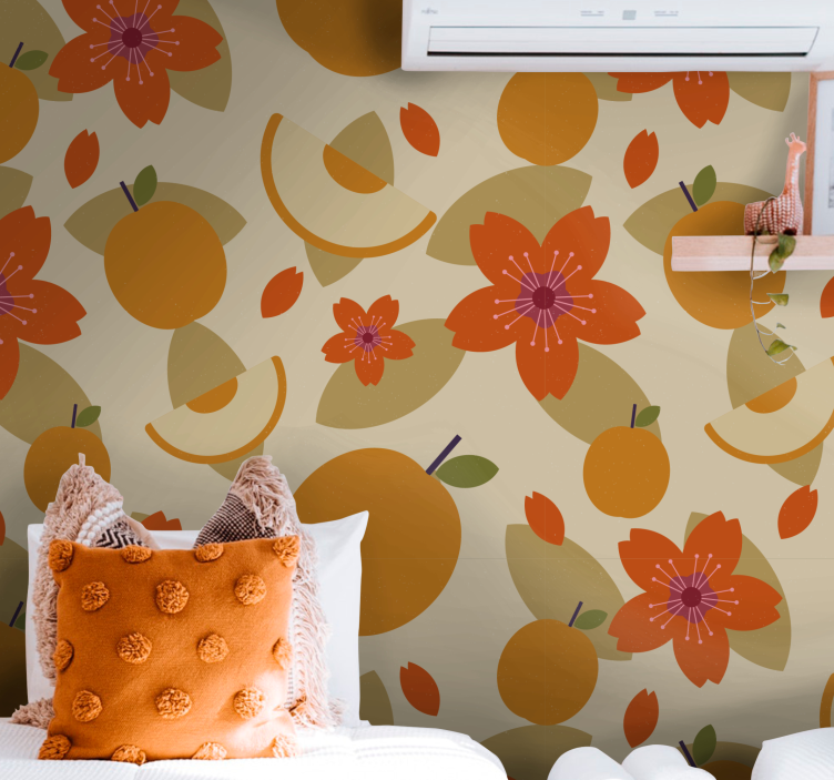 Fruity Blossoms flower wallpaper - TenStickers