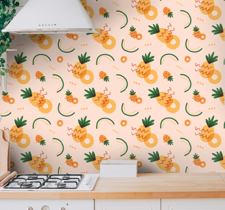 Fruity Delight Pattern kitchen wallpaper - TenStickers