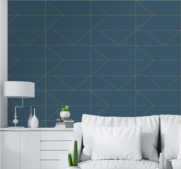 Geometric arrow shapes living room wallpaper - TenStickers