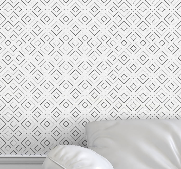 Geometric black/white Square Wallpaper - TenStickers