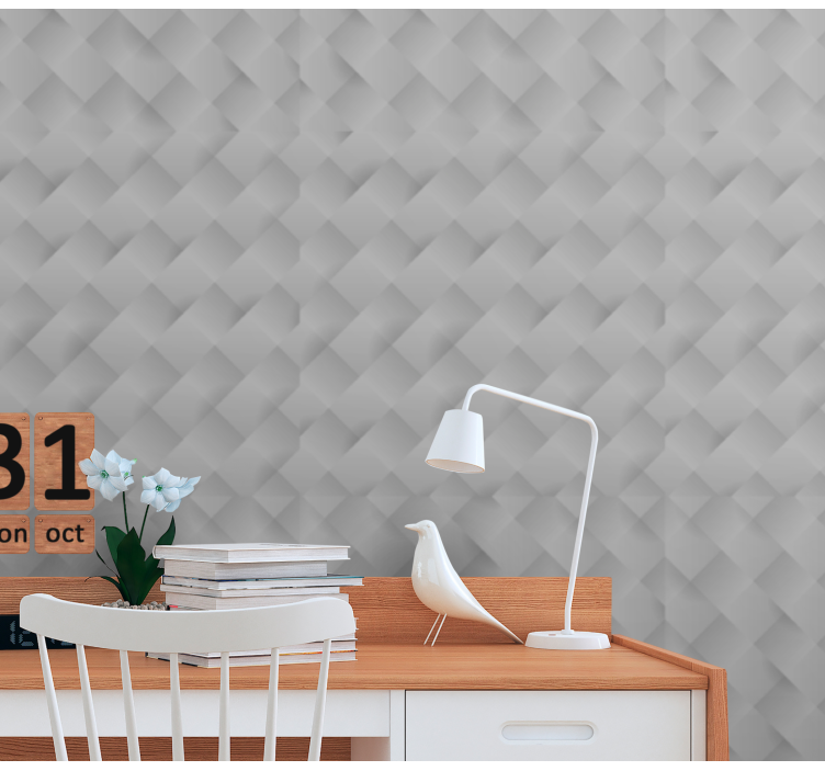 Geometric Depth gray wallpaper - TenStickers