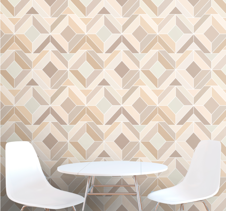 Shapes wallpaper beige layered shapes - TenStickers