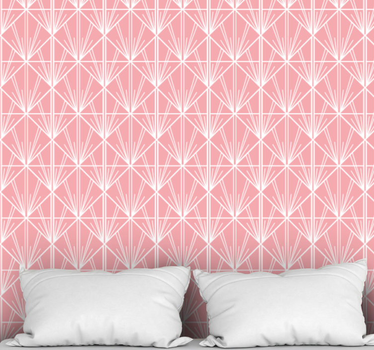 Geometric Pink Pattern modern wallpaper - TenStickers