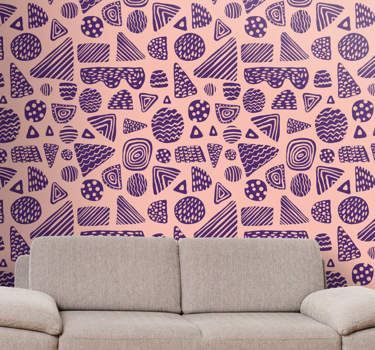 Geometric Shapes Ensemble customised wallpaper - TenStickers
