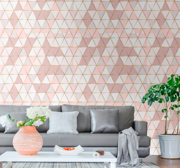 Geometric Triangular triangle wallpaper - TenStickers