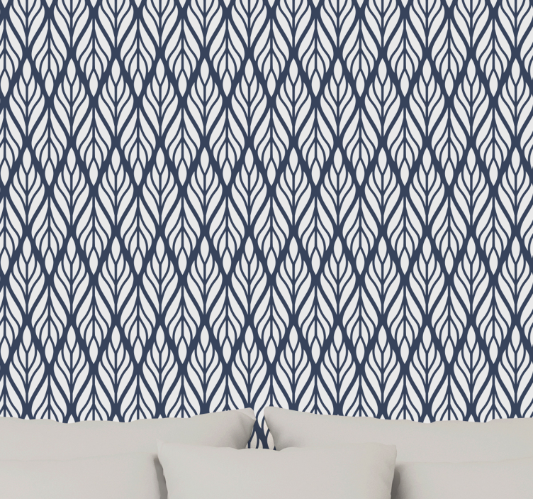 glamour grey blue ornament Abstract Wallpaper - TenStickers