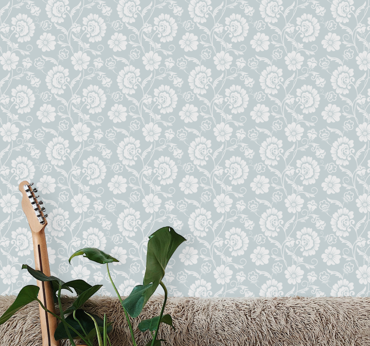 "Granny Chic" Floral Print Flower Wallpaper - TenStickers