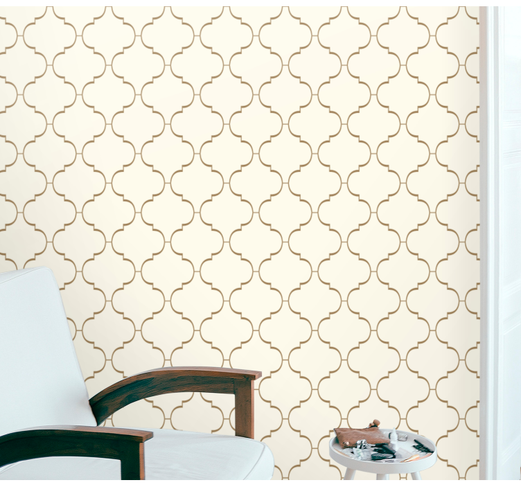 Gray elegant floral pattern leaf wallpaper - TenStickers