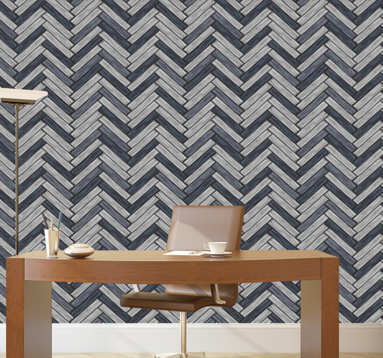 Grey chevron wood effect  wallpaper - TenStickers
