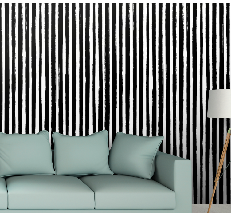 Grunge black stripes vertical wallpaper - TenStickers