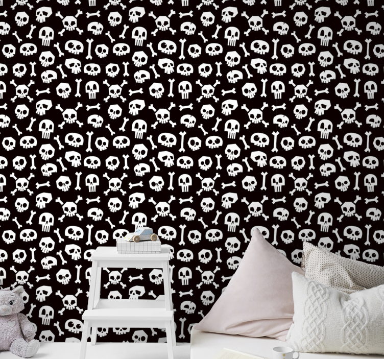 Halloween skeleton w Wallpaper - TenStickers