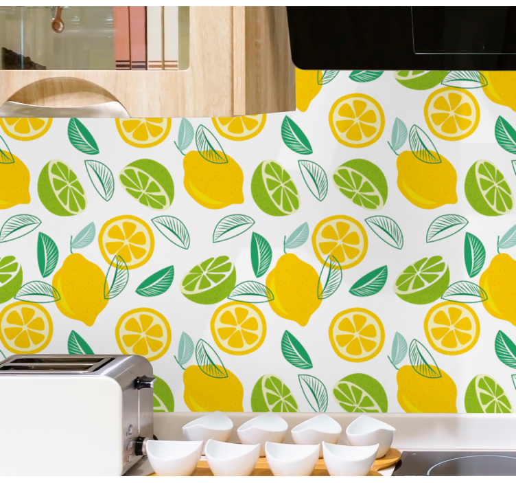 Halves of citrus fruits Modern Wallpaper - TenStickers