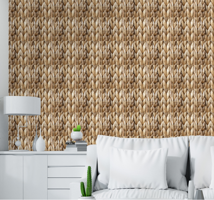 Handcrafted jute square pattern Wallpaper - TenStickers