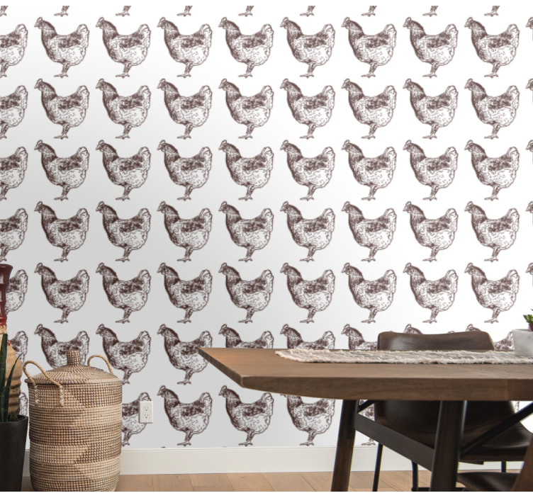 Hen Pattern Design animal wallpaper - TenStickers