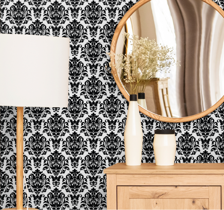 Hollywood-regency classic ornamental wallpaper - TenStickers