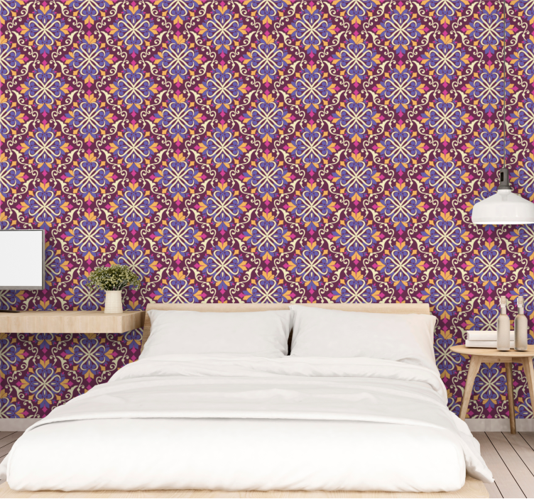Hollywood-regency colorful pattern wallpaper - TenStickers