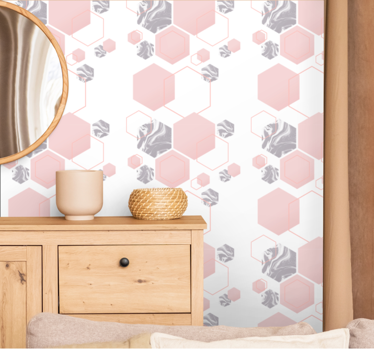 Honeycomb Pattern Design geometric wallpaper - TenStickers
