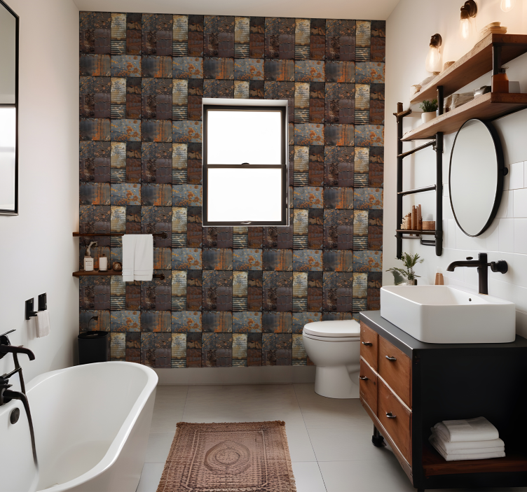 Industrial style tile wallpaper - TenStickers