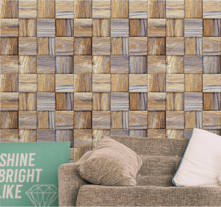 Interlaced Timber wood wallpaper - TenStickers