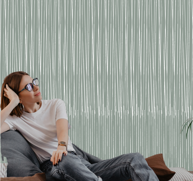 "Japandi" style thin lines Modern Wallpaper - TenStickers