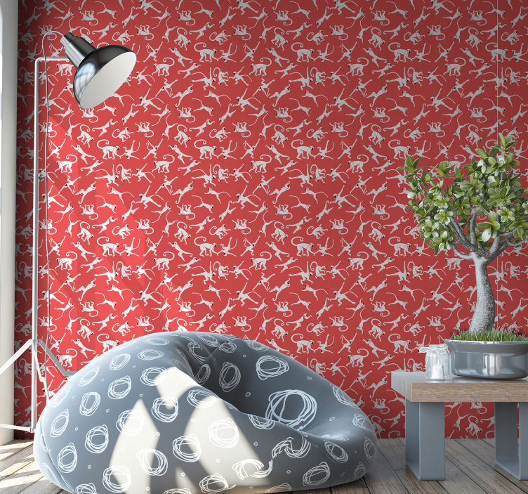 Jungle with monkeys Animal Wallpaper - TenStickers