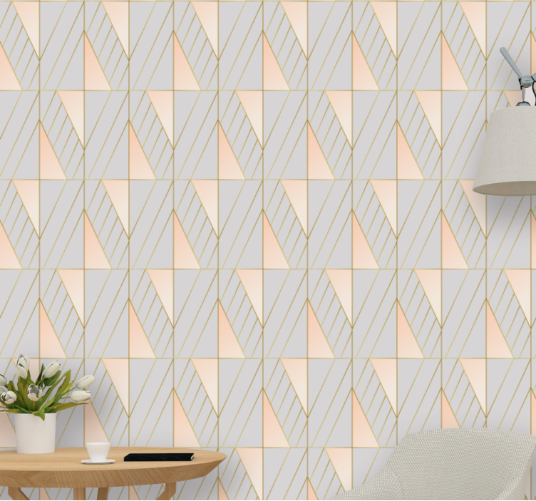 Layered Geometric Shapes modern wallpaper - TenStickers