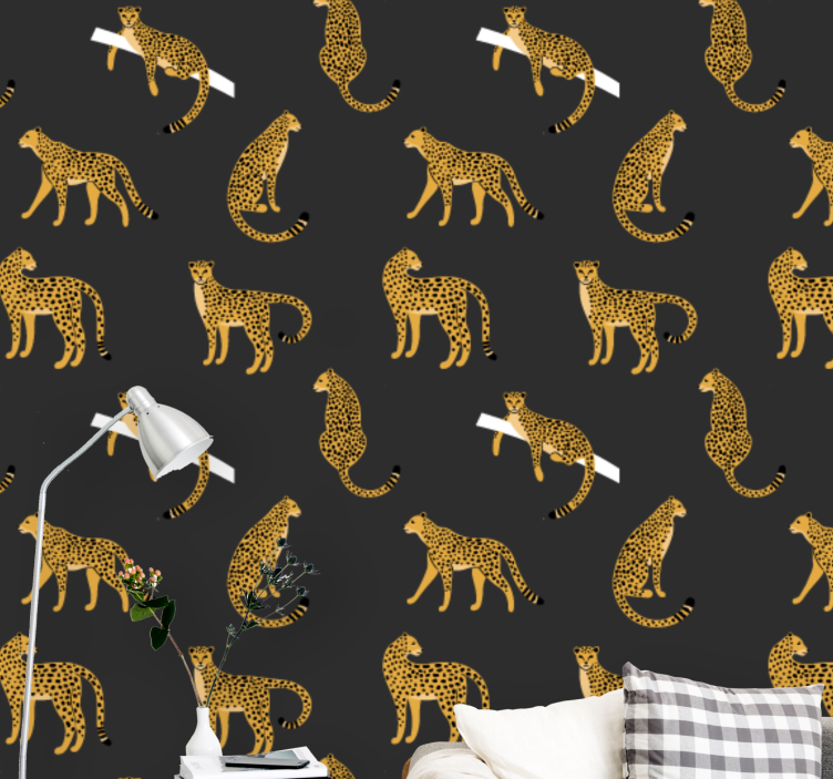 Leopard Spots Motif leopards wallpaper - TenStickers