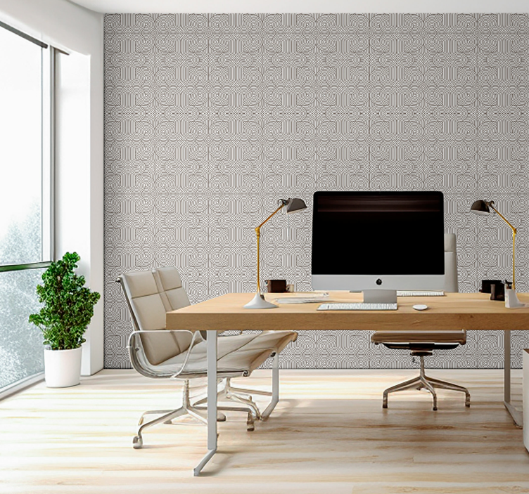 Line pattern Office Wallpaper - TenStickers